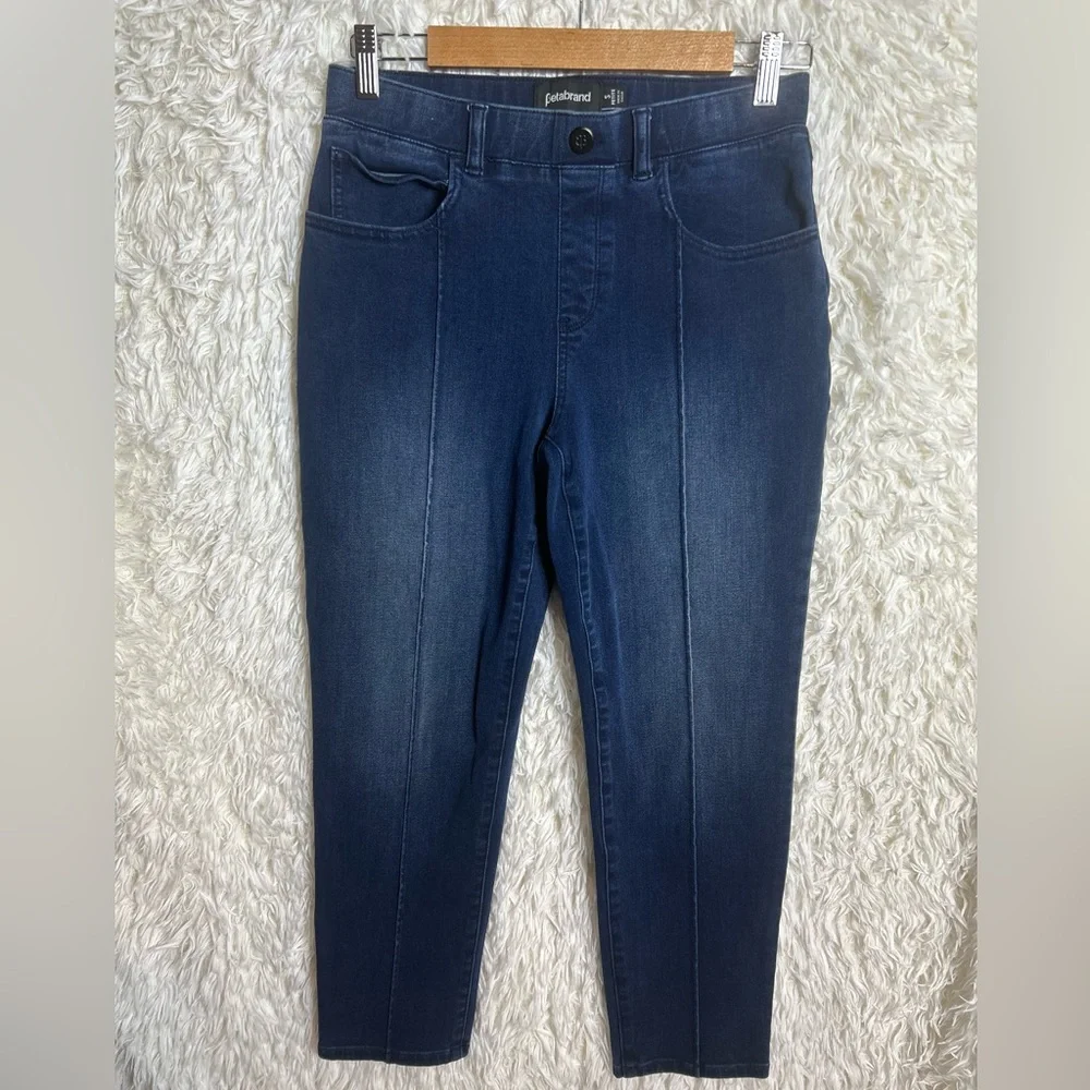 Betabrand Yoga Denim Crop jeans stretch high rise size small petite - Picture 2 of 6